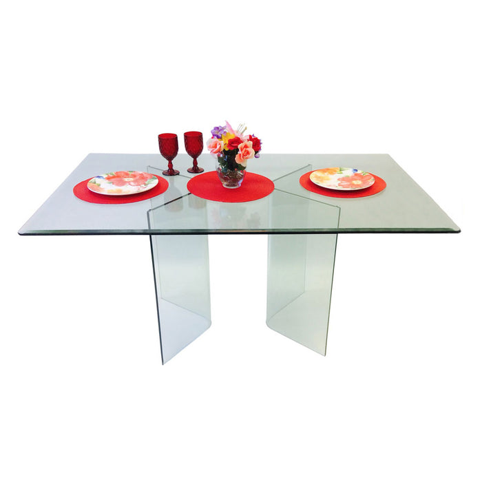 585 Vee Dining Table - Includes 1/2" Thick Tempered Glass With 1" Bevel Edge