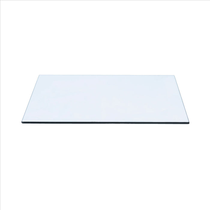 22" X 48" Rectangle Glass Top 3/8" Thick - Flat Polish Edge With Touch Corners
