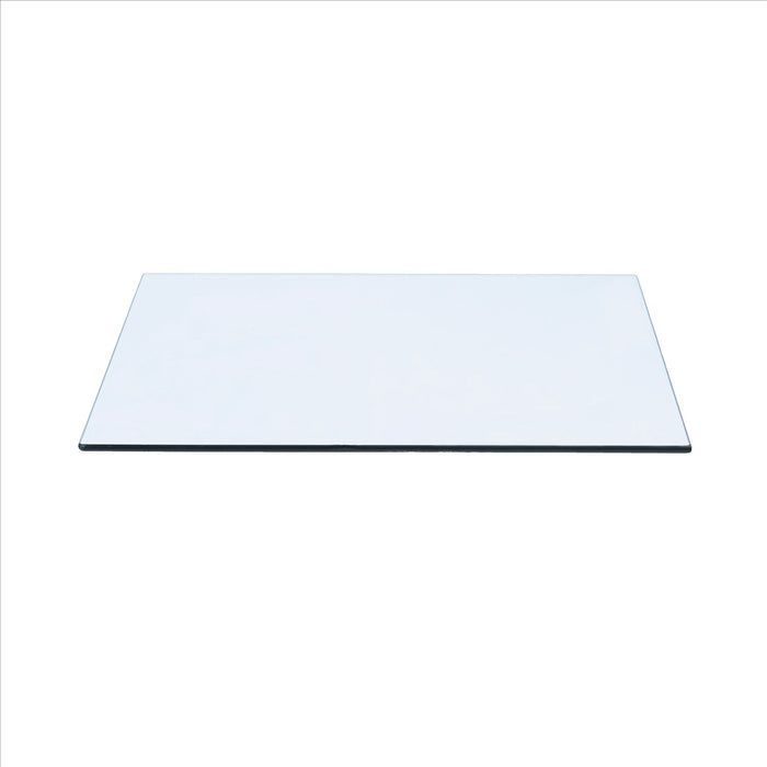 14" x 38" Rectangle Glass Top 3/8" Thick - Flat Polish Edge with Touch Corners