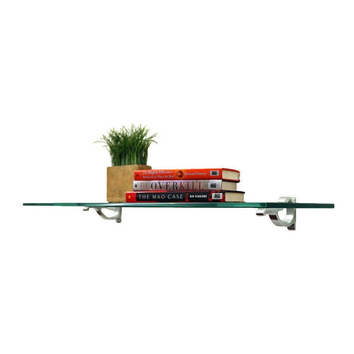 10" X 21" Monarch Bathroom Glass Shelves - 2 Brackets Included with Each Shelf