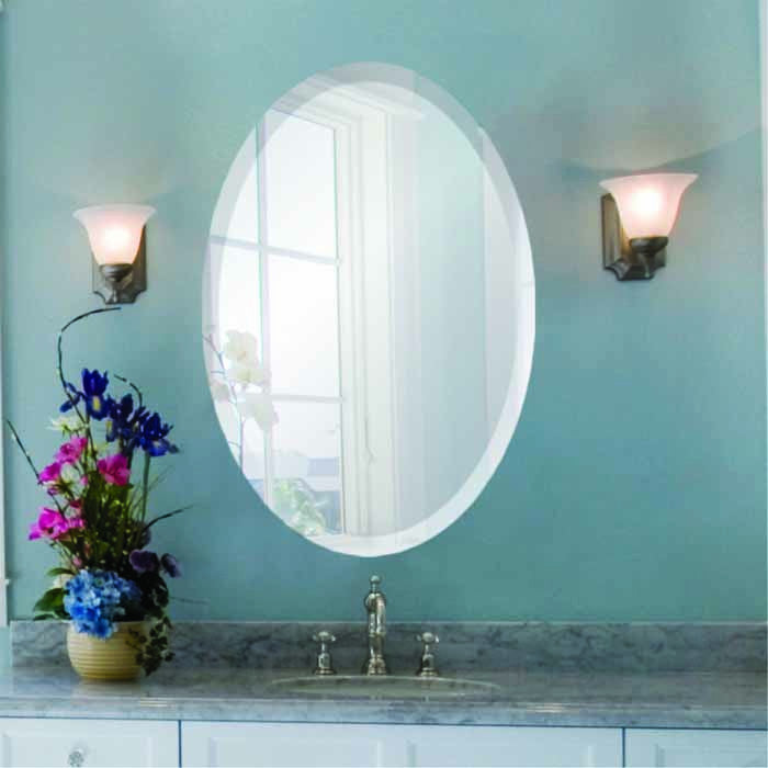 Oval Frameless Mirror