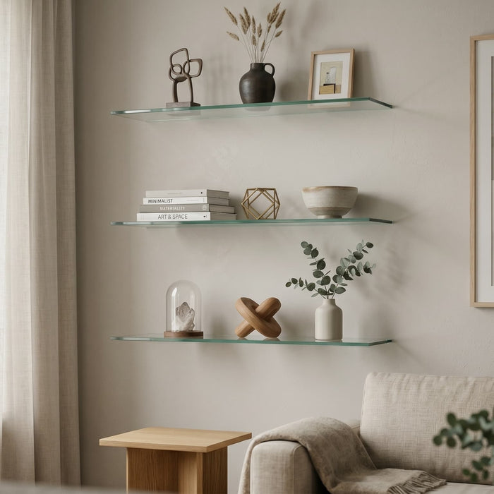 Showcasing Art and Memorabilia on Glass Shelves