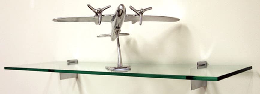 10" X 30" Raven Floating Glass Shelves - 2 Brackets Included with Each Shelf