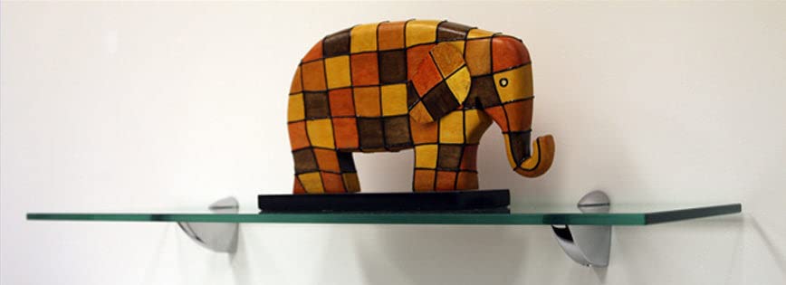 10" X 27" Oriole Floating Glass Shelves - 2 Brackets Included with Each Shelf