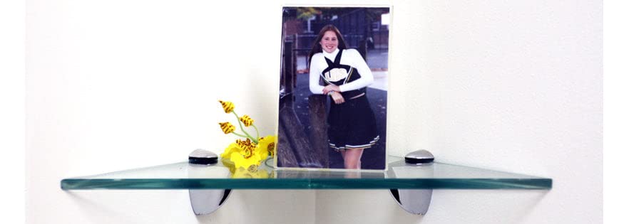 10" Triangle Robin Corner Glass Shelves - 2 Brackets Included with Each Shelf