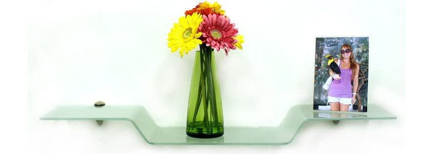 8" D x 31 1/2" Eagle Floating Glass Shelves - 2 Brackets Included with Each Shelf