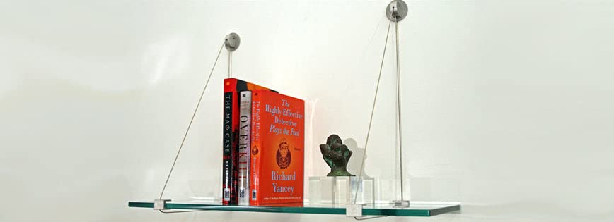 10" X 27" Crane Floating Glass Shelves - 2 Brackets Included with Each Shelf