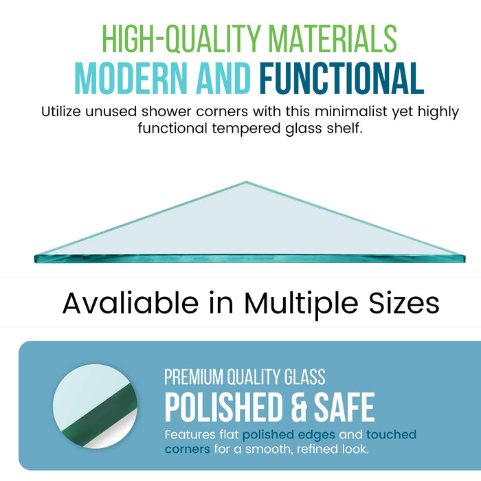 Triangle Shower Shelf with 4" Rectangle Clamps