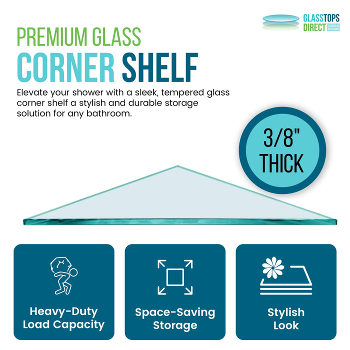 Triangle Shower Shelf with 4" Rectangle Clamps