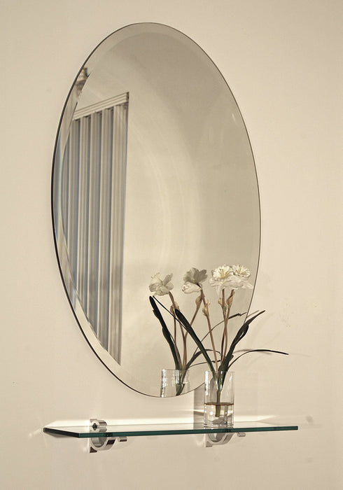 Oval Frameless Mirror