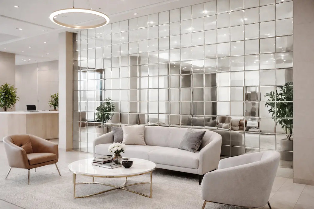 12" Clear Mirror Tiles