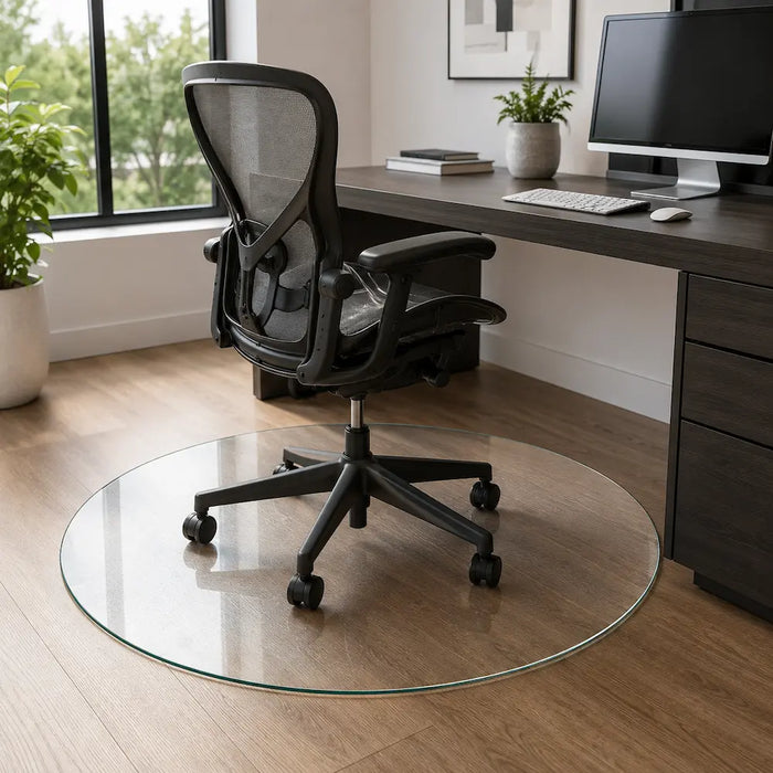 44" Round Glass Chair Mat