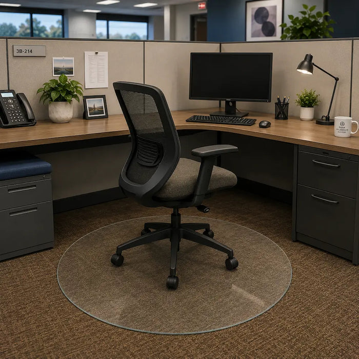 44" Round Glass Chair Mat