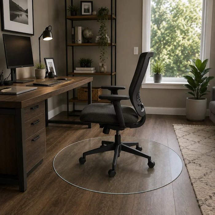 44" Round Glass Chair Mat