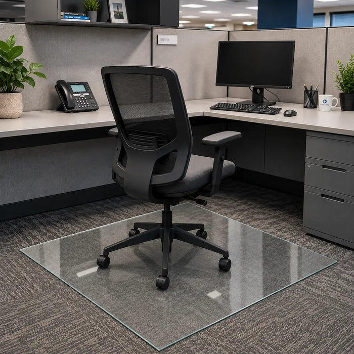 36" Square Glass Chair Mat