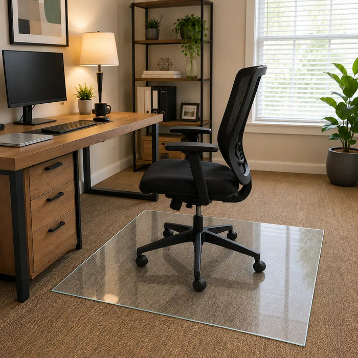 36" Square Glass Chair Mat