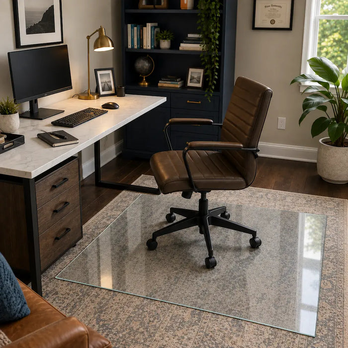 36" Square Glass Chair Mat
