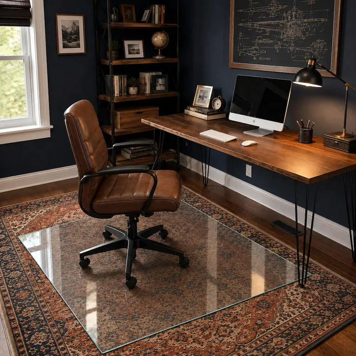 36" Square Glass Chair Mat