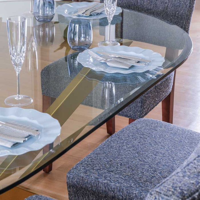 28" X 54" Racetrack Oval Glass Top