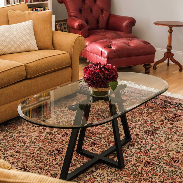 28" X 54" Racetrack Oval Glass Top