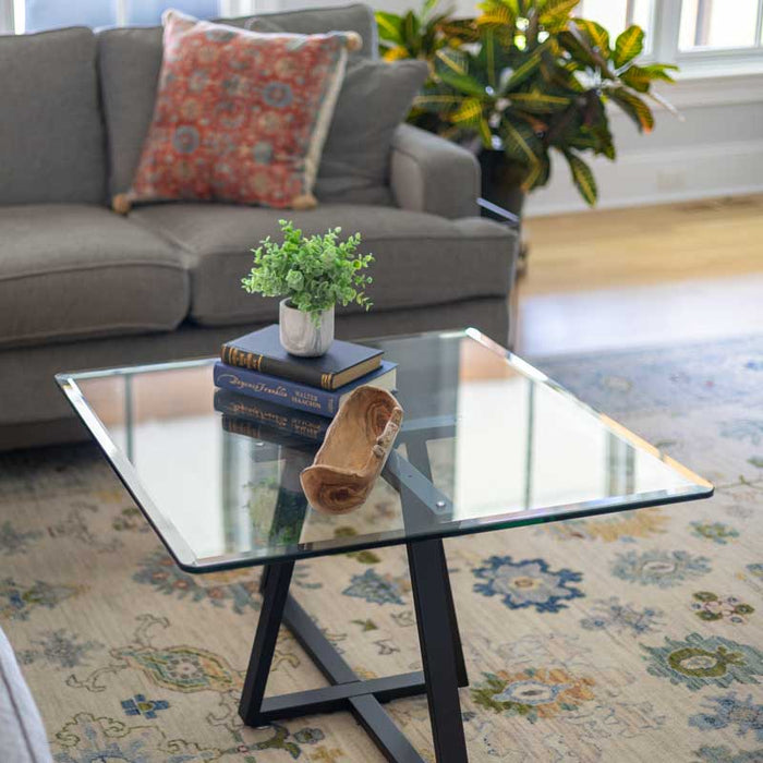 39" Square Clear Glass Table Tops