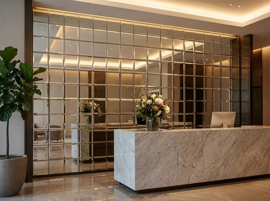 12" Clear Mirror Tiles