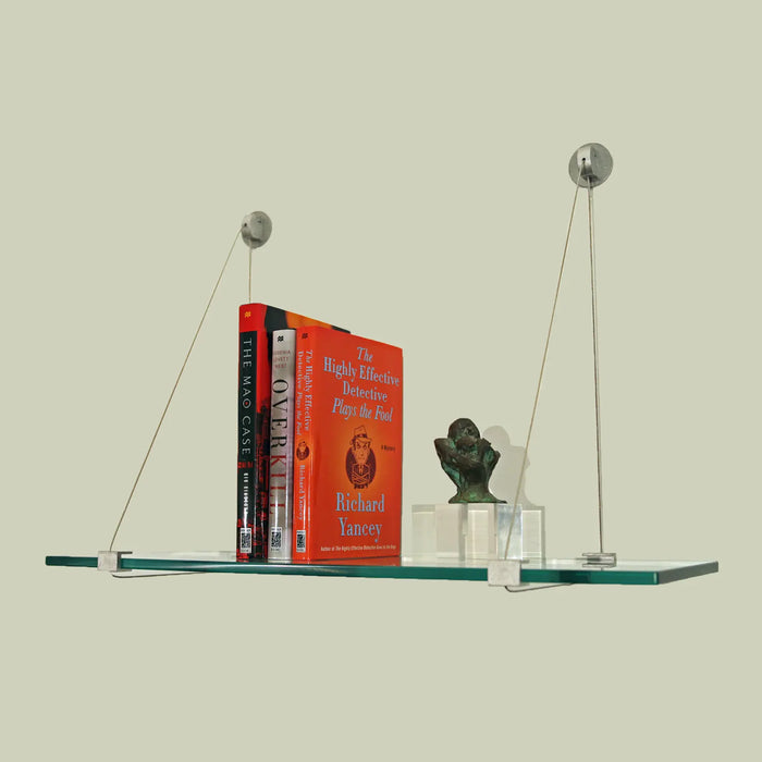10" X 21" Crane Floating Glass Shelves - 2 Brackets Included with Each Shelf