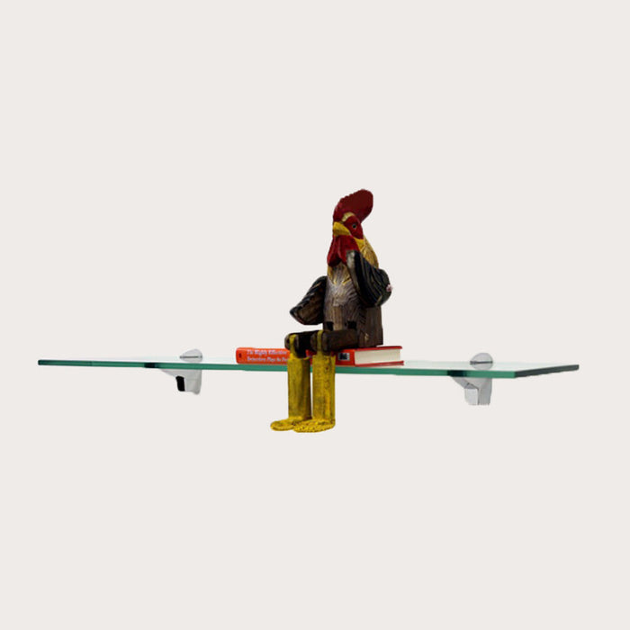 12" X 18" Falcon Floating Glass Shelves - 2 Brackets Included with Each Shelf
