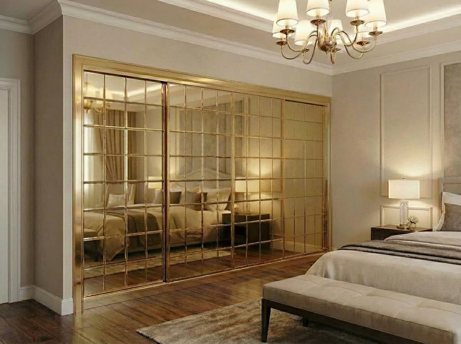 12" Gold Mirror Tiles - 4 pack
