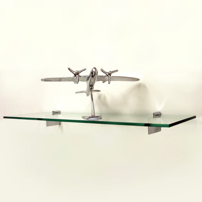 10" X 21" Raven Floating Glass Shelves - 2 Brackets Included with Each Shelf