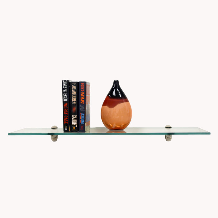 10" X 21" Heron Floating Glass Shelves - 2 Brackets Included with Each Shelf