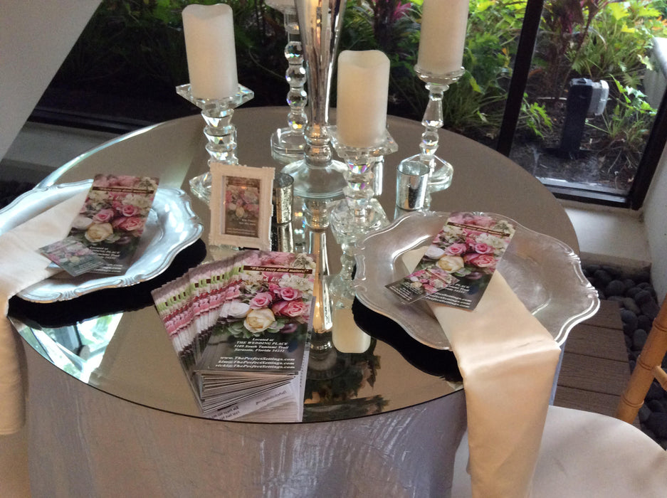54" Bevel Mirror Table Toppers