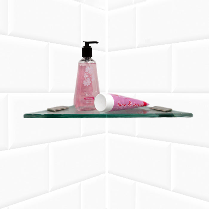 Triangle Shower Shelf with 2" Rectangle Clamps